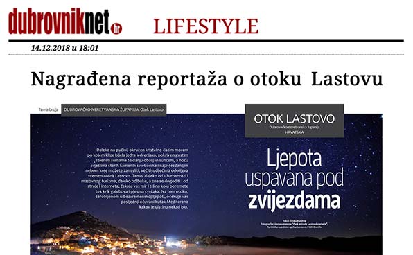 Nagrađena reportaža o otoku Lastovu 2018-12-14